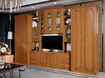 Гостиный гарнитур Альберт со шкафами, глянцевый в Губкинском