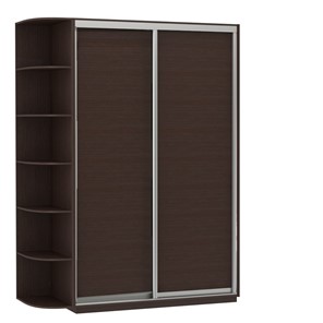 Шкаф 2-дверный Экспресс (ДСП) со стеллажом 1500х600х2400, венге в Салехарде - предосмотр