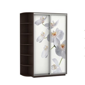 Шкаф двухдверный Экспресс 1700x600x2400, со стеллажом, Орхидея белая/венге в Салехарде
