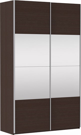 Шкаф 2-дверный Прайм (ДСП/Зеркало) 1600x570x2300, венге в Салехарде - изображение 2