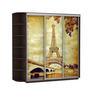 Шкаф трехдверный Экспресс со стеллажом, 2100х600х2200, Париж/венге в Салехарде