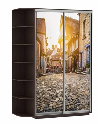 Шкаф Хит, 1500x600x2200, фотопечать, со стеллажом, улица, венге в Салехарде - изображение