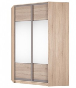 Шкаф угловой Аларти (YA-230х1400(602) (2) Вар. 5; двери D3+D3), с зеркалом и ящиками в Лабытнанги
