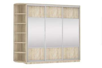Шкаф 3-дверный Экспресс (Комби), со стеллажом 2700х600х2200, дуб сонома в Салехарде