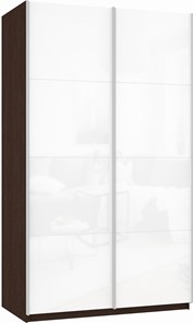 Шкаф-купе 2-х дверный Прайм (Белое стекло/Белое стекло) 1200x570x2300, венге в Новом Уренгое
