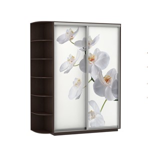 Шкаф 2-створчатый Экспресс 1900x600x2200, со стеллажом, Орхидея белая/венге в Муравленко