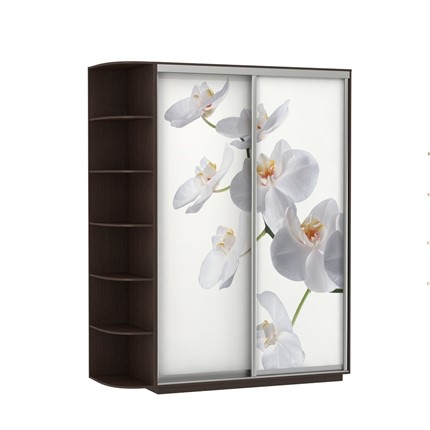 Шкаф 2-створчатый Экспресс 1900x600x2200, со стеллажом, Орхидея белая/венге в Салехарде - изображение