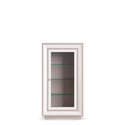 Шкаф низкий  (1 стеклодверь) Прато 776, Ясень светлый \ жемчуг в Салехарде - изображение