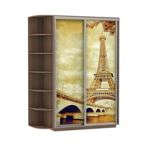 Шкаф Экспресс 1500x600x2200, со стеллажом, Париж/шимо темный в Салехарде