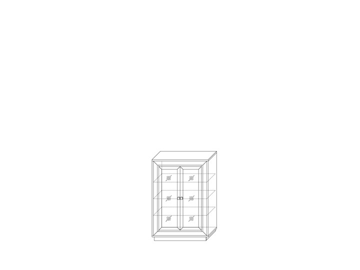 шкаф 2-х дверный (2 стеклодвери) низкий Прато 998, Ясень светлый \ жемчуг в Салехарде - изображение 1