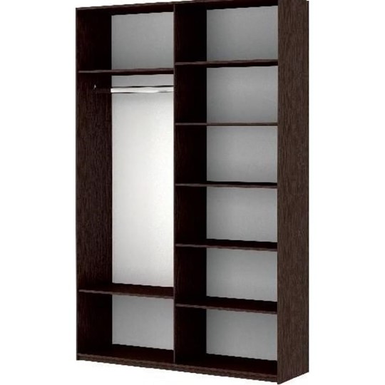 Шкаф Прайм (Зеркало/Белое стекло) 1600x570x2300, венге в Салехарде - изображение 1