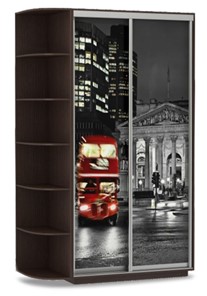 Шкаф-купе двухдверный Хит, 1500x600x2200, фотопечать, со стеллажом, ночной лондон, венге в Салехарде