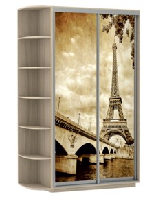 Шкаф Хит, 1500x600x2200, фотопечать, со стеллажом, париж, шимо светлый в Лабытнанги