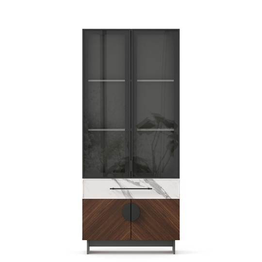 Шкаф распашной комбинированный 880 Вилена ЛД 138.150.000, Оникс Серый/Монте белый в Салехарде - изображение 3
