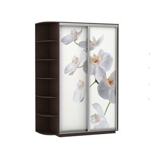 Шкаф 2-дверный Экспресс 1500x600x2200, со стеллажом, Орхидея белая/венге в Надыме