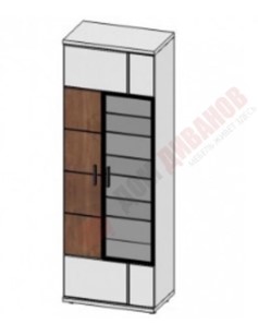 Шкаф витрина со стеклом левая Корано, Бм.Кор-01, белый экспо/ольха текстурная в Муравленко