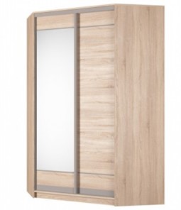 Угловой шкаф Аларти (YA-230х1400(602) (4) Вар. 1; двери D1+D2), с зеркалом в Лабытнанги