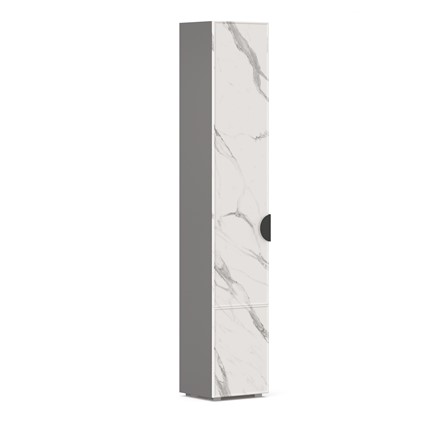Шкаф 1-створчатый 400 левый Вилена ЛД 138.120.000, Оникс Серый/Монте белый в Салехарде - изображение