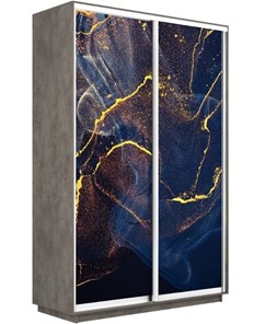 Шкаф 2-х дверный Экспресс 1200x450x2200, Абстракция золотая пыль/бетон в Салехарде