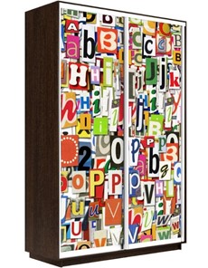 Шкаф 2-створчатый Экспресс 1200x450x2200, Буквы/венге в Салехарде