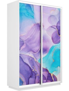 Шкаф Экспресс 1200x450x2400, Абстракция фиолетовая/белый снег в Салехарде
