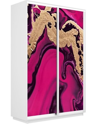 Шкаф 2-х створчатый Экспресс 1200x450x2400, Абстракция розовая/белый снег в Салехарде - изображение