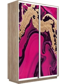 Шкаф 2-х дверный Экспресс 1200x450x2400, Абстракция розовая/дуб сонома в Салехарде