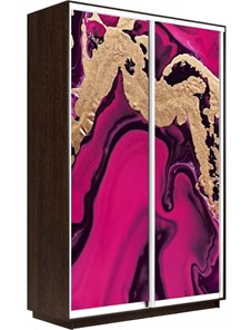Шкаф 2-х створчатый Экспресс 1200x450x2400, Абстракция розовая/венге в Салехарде