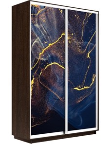 Шкаф 2-х створчатый Экспресс 1200x450x2400, Абстракция золотая пыль/венге в Салехарде