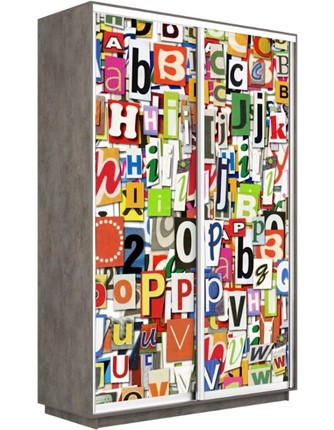 Шкаф Экспресс 1200x600x2200, Буквы/бетон в Салехарде - изображение