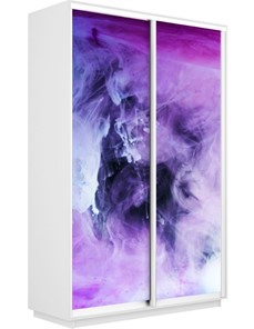 Шкаф двухдверный Экспресс 1200x600x2200, Фиолетовый дым/белый снег в Салехарде - предосмотр