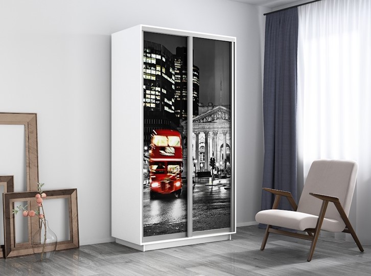 Шкаф 2-дверный Экспресс 1200x600x2200, Ночной Лондон/белый снег в Салехарде - изображение 3