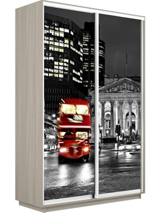 Шкаф-купе 2-х дверный Экспресс 1200x600x2200, Ночной Лондон/шимо светлый в Салехарде - изображение