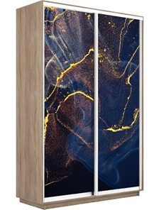 Шкаф 2-дверный Экспресс 1200x600x2400, Абстракция золотая пыль/дуб сонома в Новом Уренгое