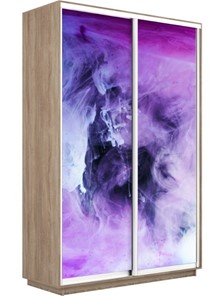 Шкаф 2-х дверный Экспресс 1400x450x2200, Фиолетовый дым/дуб сонома в Салехарде