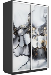 Шкаф двухдверный Экспресс 1400x600x2200, Абстракция серая/серый диамант в Салехарде - предосмотр