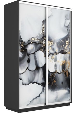 Шкаф двухдверный Экспресс 1400x600x2200, Абстракция серая/серый диамант в Салехарде - изображение