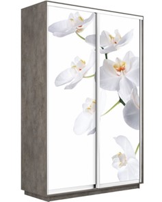Шкаф 2-х створчатый Экспресс 1400x600x2200, Орхидея белая/бетон в Салехарде