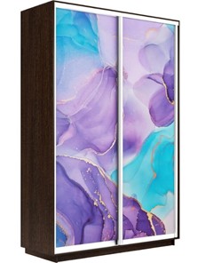 Шкаф двухдверный Экспресс 1400x600x2400, Абстракция фиолетовая/венге в Салехарде