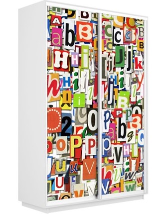 Шкаф 2-дверный Экспресс 1400x600x2400, Буквы/белый снег в Салехарде - изображение