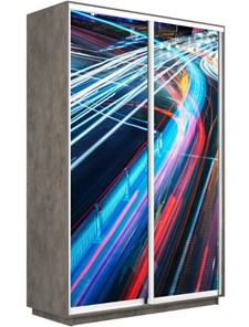 Шкаф 2-дверный Экспресс 1600x450x2400, Ночная магистраль/бетон в Надыме