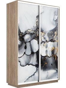 Шкаф 2-дверный Экспресс 1600x600x2200, Абстракция серая/дуб сонома в Салехарде