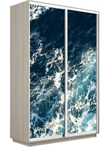 Шкаф 2-х створчатый Экспресс 1600x600x2200, Морские волны/шимо светлый в Салехарде