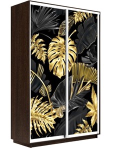 Шкаф 2-дверный Экспресс 1600x600x2400, Листья золото/венге в Салехарде