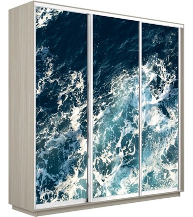Шкаф Экспресс 1800х450х2200, Морские волны/шимо светлый в Салехарде - изображение