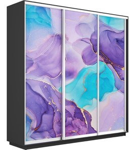 Шкаф 3-х створчатый Экспресс 1800х600х2200, Абстракция фиолетовая/серый диамант в Салехарде