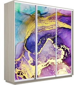 Шкаф Экспресс 1800х600х2200, Абстракция фиолетово-золотая/шимо светлый в Лабытнанги