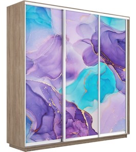 Шкаф Экспресс 1800х600х2400, Абстракция фиолетовая/дуб сонома в Салехарде