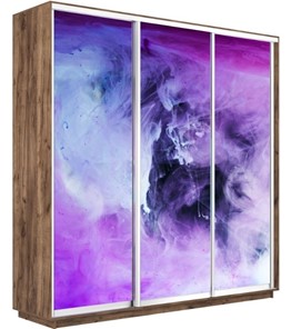 Шкаф 3-х дверный Экспресс 1800х600х2400, Фиолетовый дым/дуб табачный в Салехарде