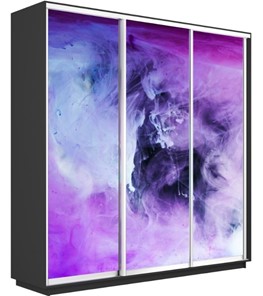 Шкаф 3-х дверный Экспресс 1800х600х2400, Фиолетовый дым/серый диамант в Салехарде